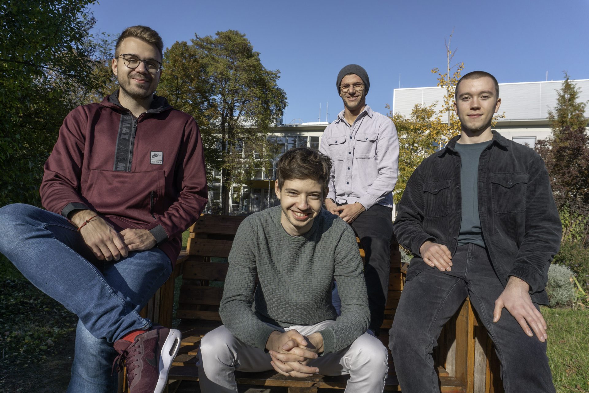 Die Gründer Hannes Feuersenger, Jannis Baur, Sebastian Ries und Joshua Hauth.